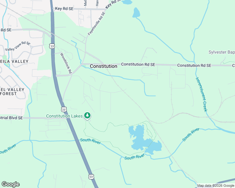 map of restaurants, bars, coffee shops, grocery stores, and more near 1235 Fleetwood Drive Southeast in Atlanta