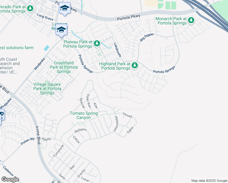 map of restaurants, bars, coffee shops, grocery stores, and more near 133 Drumbeat in Irvine