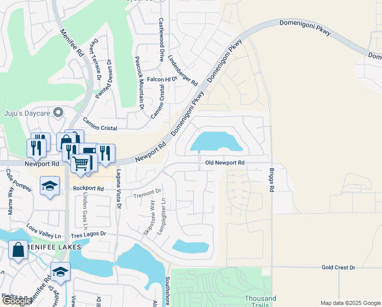 map of restaurants, bars, coffee shops, grocery stores, and more near 29608 Tierra Shores Lane in Menifee