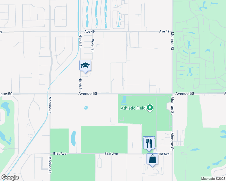 map of restaurants, bars, coffee shops, grocery stores, and more near 81514 Avenue 50 in Indio