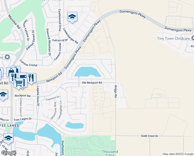 map of restaurants, bars, coffee shops, grocery stores, and more near 29818 Tierra Shores Lane in Menifee