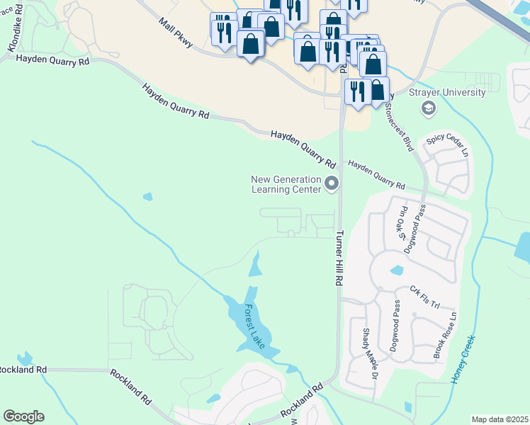 map of restaurants, bars, coffee shops, grocery stores, and more near 4202 Wesley Stonecrest Circle in Stonecrest