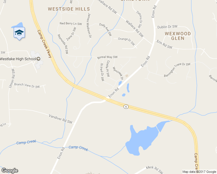 map of restaurants, bars, coffee shops, grocery stores, and more near 5455 Lemoyne Drive Southwest in Atlanta