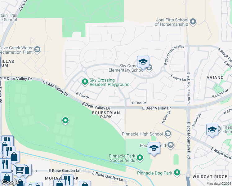 map of restaurants, bars, coffee shops, grocery stores, and more near 21918 North 31st Place in Phoenix