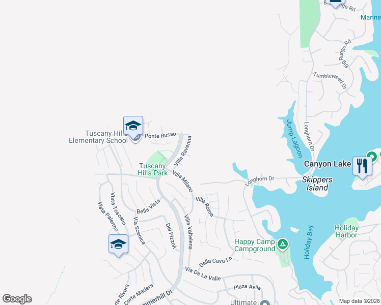 map of restaurants, bars, coffee shops, grocery stores, and more near 3 Villa Scencero in Lake Elsinore