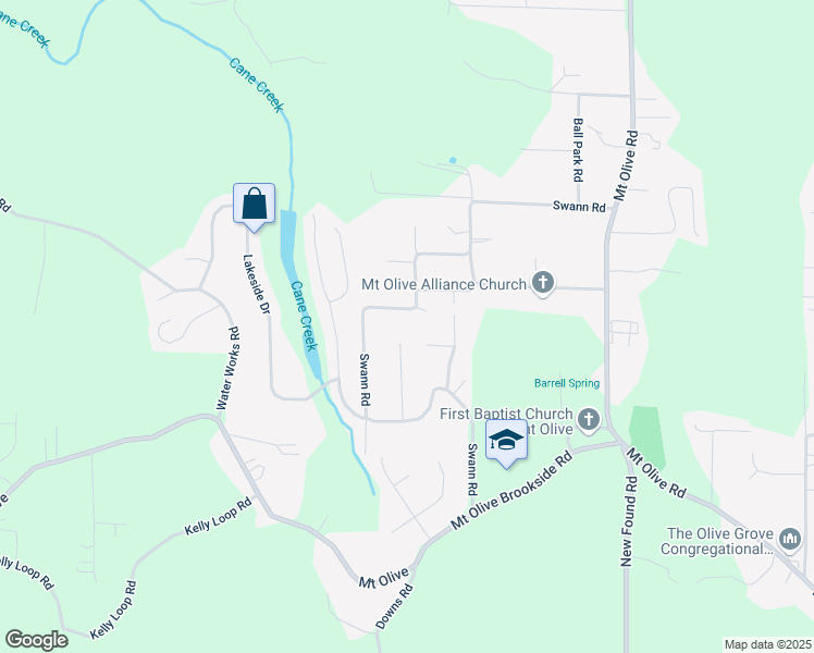 map of restaurants, bars, coffee shops, grocery stores, and more near 1334 Sunny Lane in Mount Olive