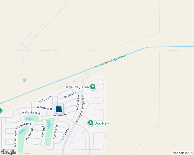 map of restaurants, bars, coffee shops, grocery stores, and more near 25932 West Sands Drive in Buckeye