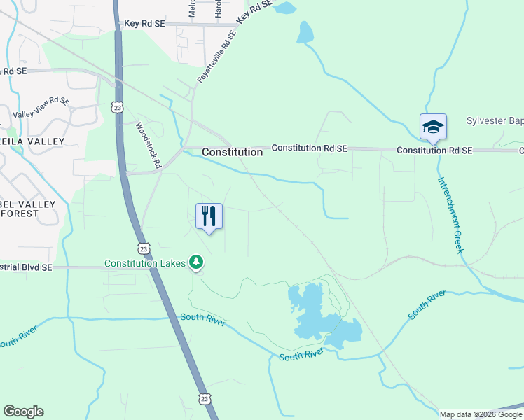 map of restaurants, bars, coffee shops, grocery stores, and more near 1235 Fleetwood Dr SE in Atlanta
