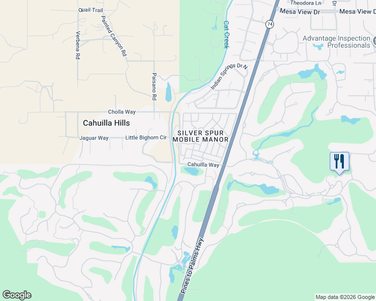 map of restaurants, bars, coffee shops, grocery stores, and more near 1 Running H in Palm Desert