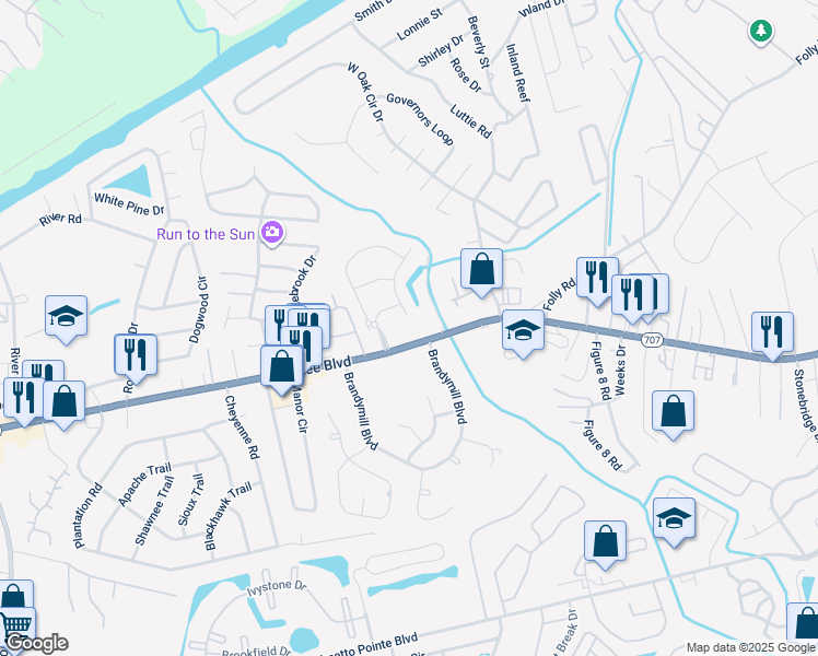 map of restaurants, bars, coffee shops, grocery stores, and more near 4300 Socastee Boulevard in Myrtle Beach