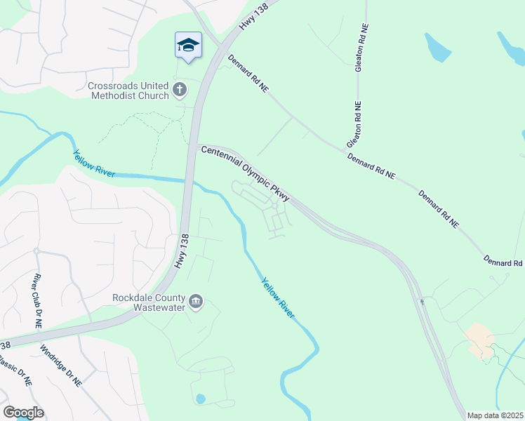 map of restaurants, bars, coffee shops, grocery stores, and more near Keswick Village Court Northeast in Conyers