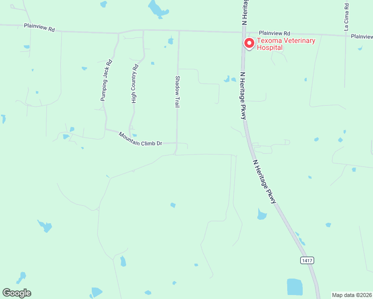 map of restaurants, bars, coffee shops, grocery stores, and more near 2 Mountain Climb Drive in Sherman