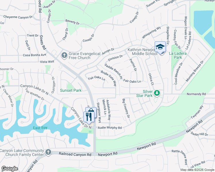 map of restaurants, bars, coffee shops, grocery stores, and more near 24456 Reserve Court in Menifee