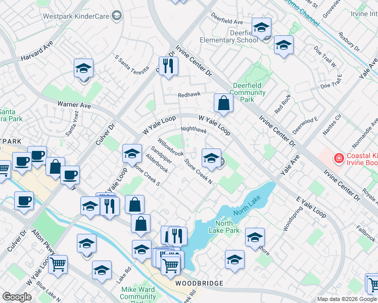 map of restaurants, bars, coffee shops, grocery stores, and more near 6 Jenner in Irvine