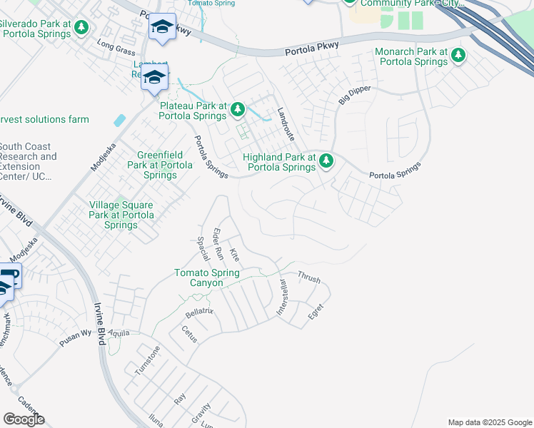 map of restaurants, bars, coffee shops, grocery stores, and more near 123 Drumbeat in Irvine