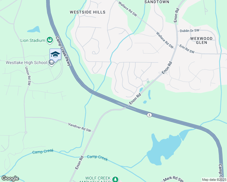 map of restaurants, bars, coffee shops, grocery stores, and more near 5711 Boreal Way Southwest in Atlanta