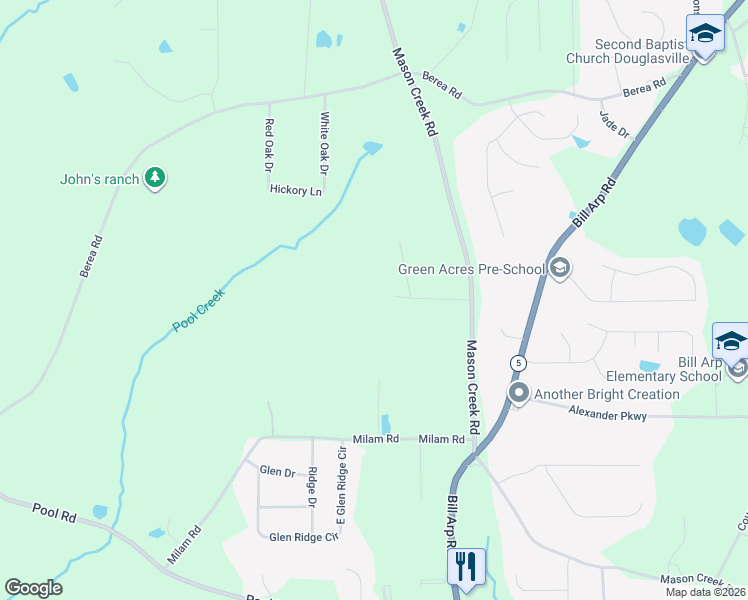 map of restaurants, bars, coffee shops, grocery stores, and more near 7130 Nantz Road in Winston