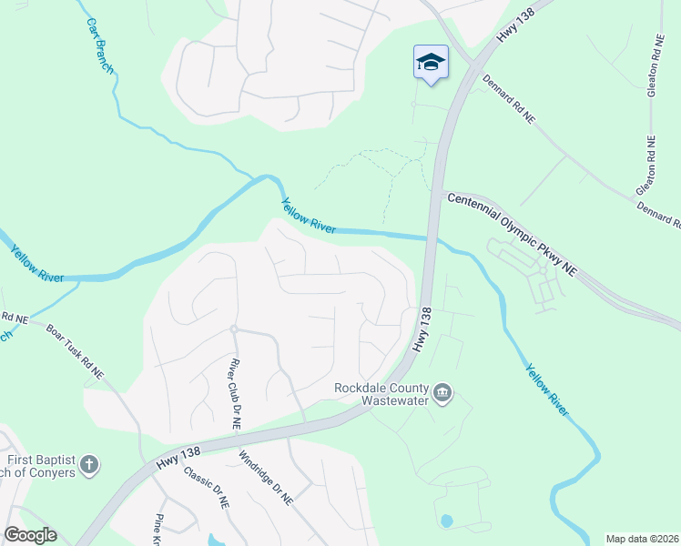 map of restaurants, bars, coffee shops, grocery stores, and more near 2709 Potters Walk in Conyers