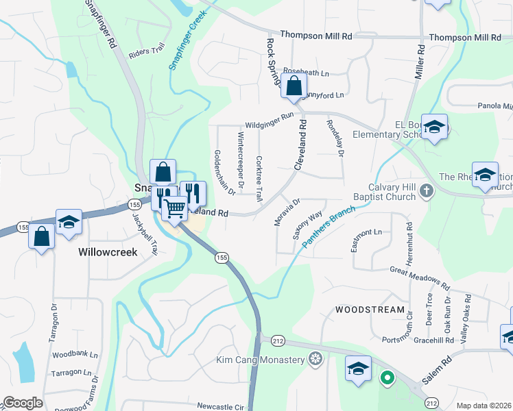 map of restaurants, bars, coffee shops, grocery stores, and more near 3344 Moravia Drive in Stonecrest