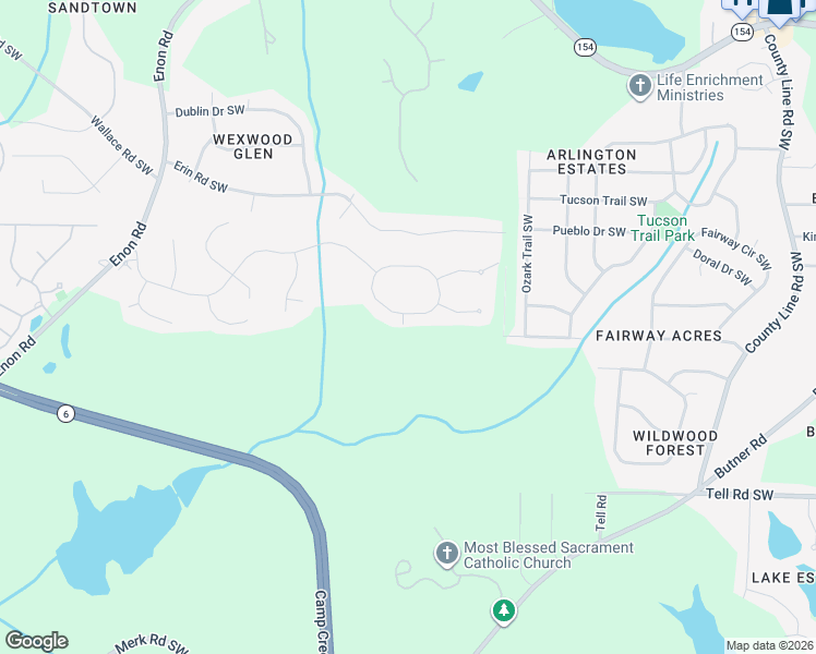 map of restaurants, bars, coffee shops, grocery stores, and more near 2345 Barrington Trace Circle in Atlanta