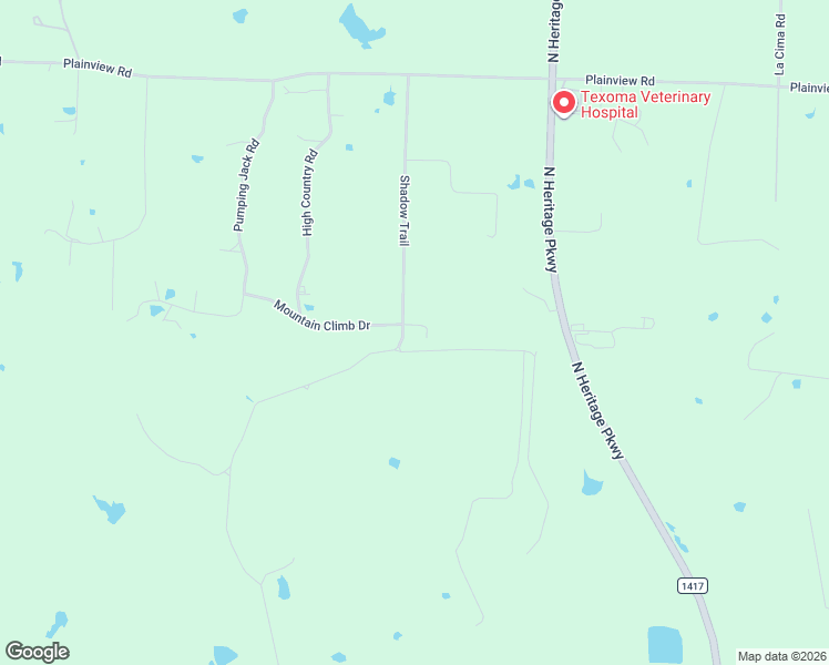 map of restaurants, bars, coffee shops, grocery stores, and more near 2 Mountain Climb Drive in Sherman