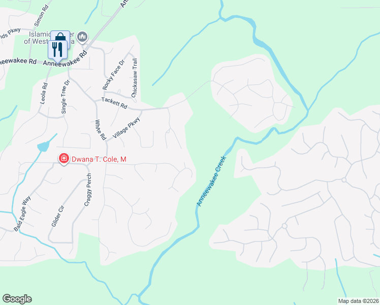 map of restaurants, bars, coffee shops, grocery stores, and more near 4330 Fox Den Drive in Douglasville