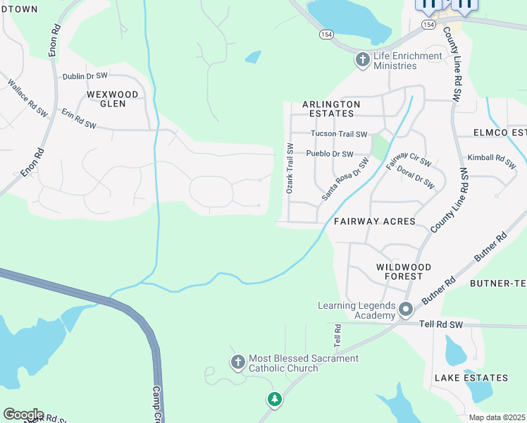 map of restaurants, bars, coffee shops, grocery stores, and more near 415 Kendrick Terrace Southwest in Atlanta