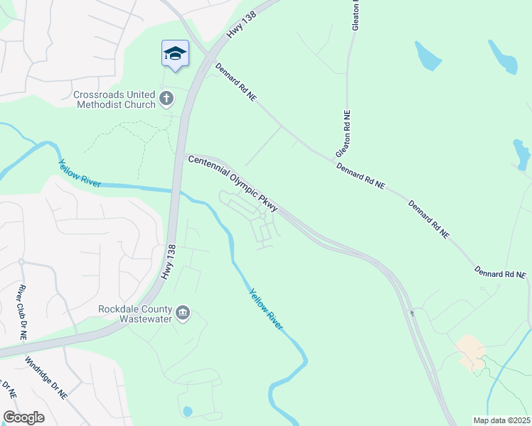 map of restaurants, bars, coffee shops, grocery stores, and more near Keswick Village Court Northeast in Conyers