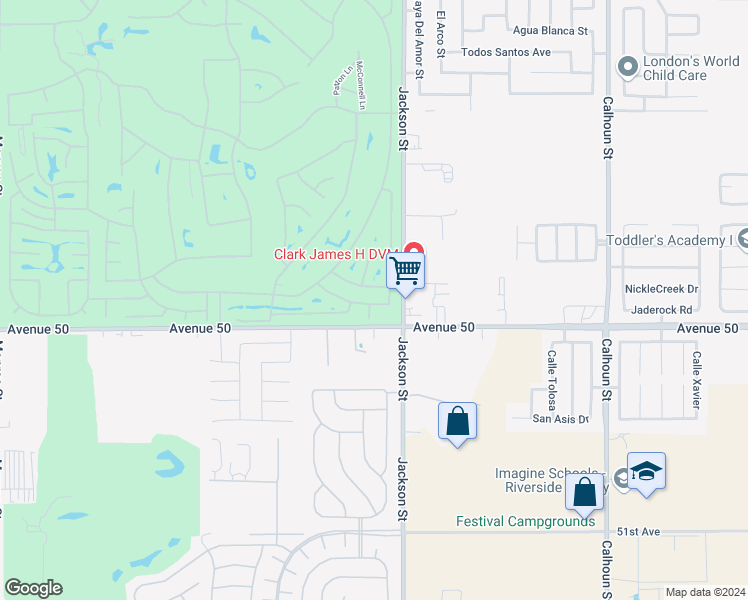map of restaurants, bars, coffee shops, grocery stores, and more near 82774 Matthau Drive in Indio