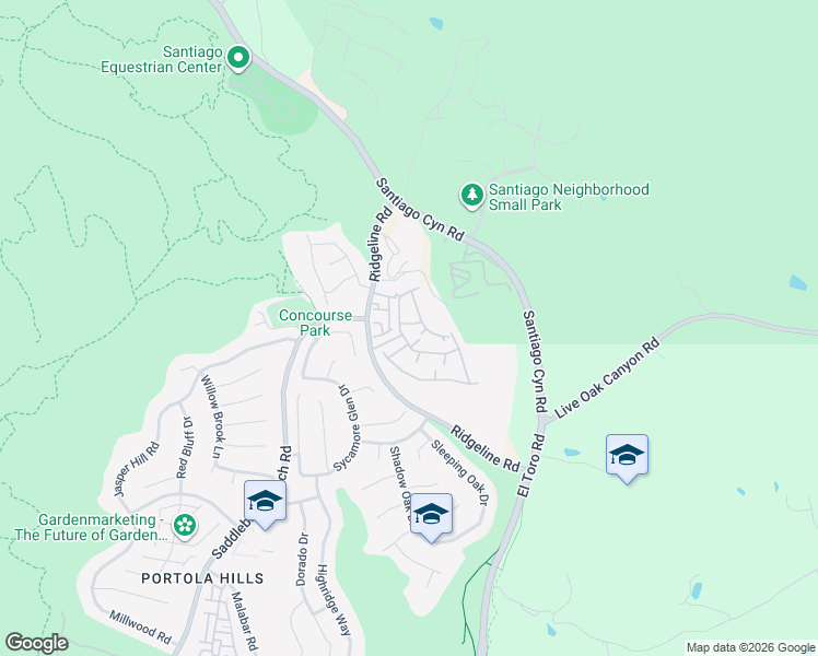 map of restaurants, bars, coffee shops, grocery stores, and more near 28956 Canyon Lake Drive in Trabuco Canyon
