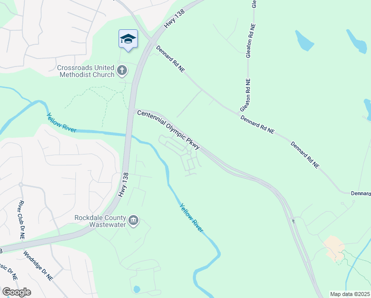 map of restaurants, bars, coffee shops, grocery stores, and more near Keswick Village Court Northeast in Conyers