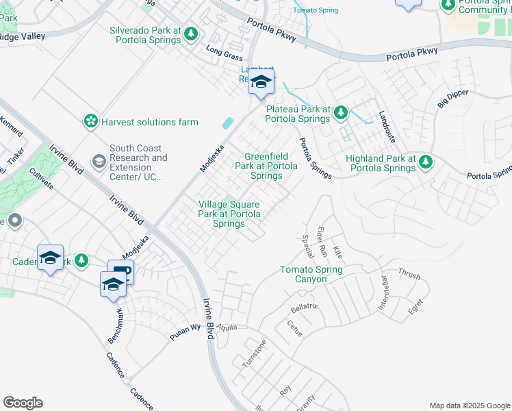 map of restaurants, bars, coffee shops, grocery stores, and more near 124 Oak Forest in Irvine