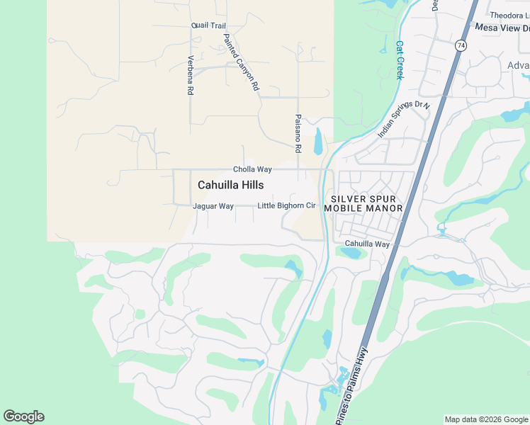 map of restaurants, bars, coffee shops, grocery stores, and more near 71771 Jaguar Way in Palm Desert