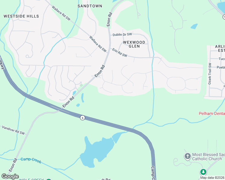 map of restaurants, bars, coffee shops, grocery stores, and more near 2594 Essex Lane Southwest in Atlanta