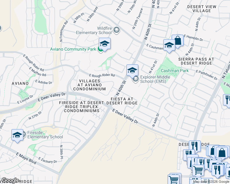 map of restaurants, bars, coffee shops, grocery stores, and more near 1219 East Melinda Lane in Phoenix