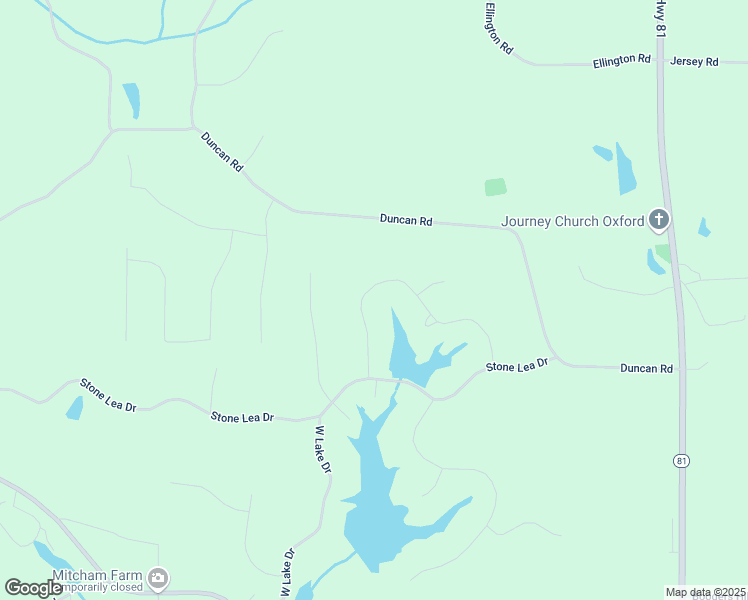 map of restaurants, bars, coffee shops, grocery stores, and more near 635 Northlake Circle in Oxford