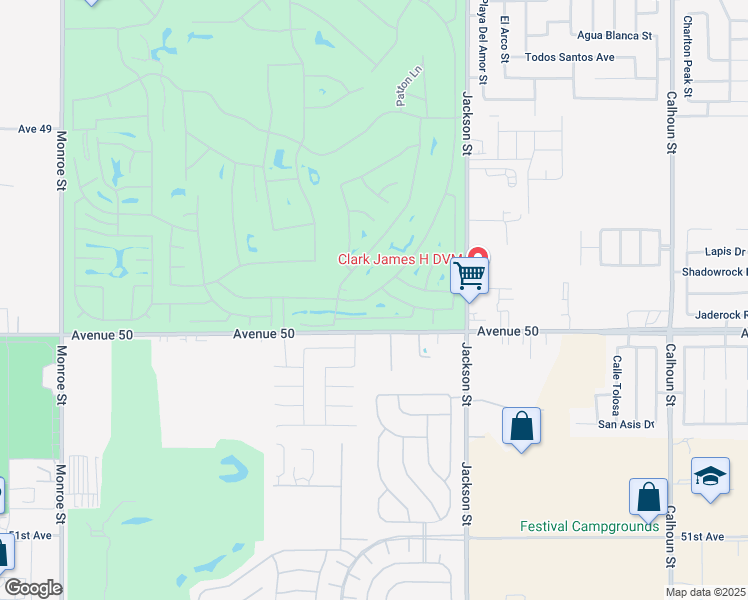 map of restaurants, bars, coffee shops, grocery stores, and more near 82715 Redford Way in Indio
