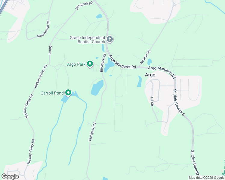map of restaurants, bars, coffee shops, grocery stores, and more near 265 Blackjack Road in Trussville