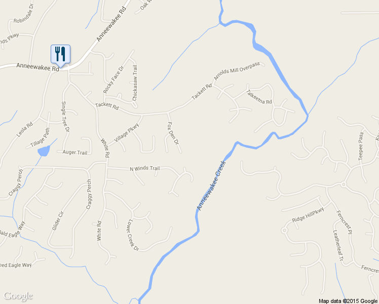 map of restaurants, bars, coffee shops, grocery stores, and more near 4330 Fox Den Drive in Douglasville