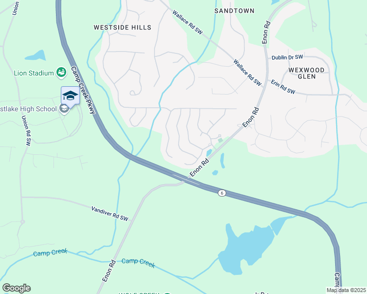 map of restaurants, bars, coffee shops, grocery stores, and more near 2654 Saint Paul Drive Southwest in Atlanta