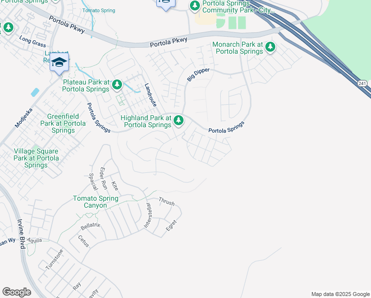 map of restaurants, bars, coffee shops, grocery stores, and more near 130 Princess Pine in Irvine