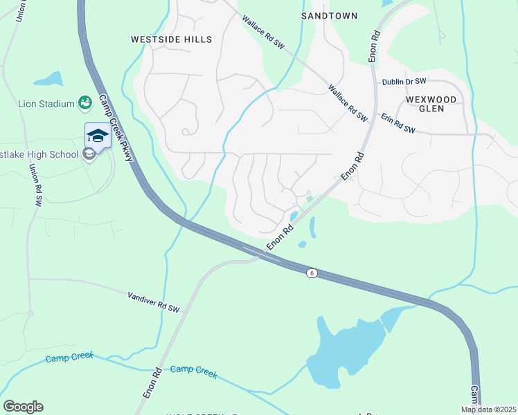 map of restaurants, bars, coffee shops, grocery stores, and more near 2654 Saint Paul Drive Southwest in Atlanta