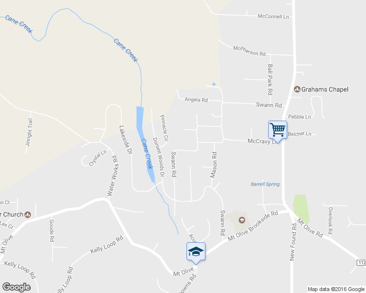 map of restaurants, bars, coffee shops, grocery stores, and more near 6220 Swann Road in Mount Olive