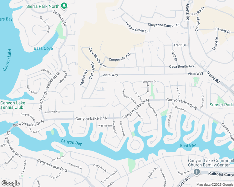 map of restaurants, bars, coffee shops, grocery stores, and more near 29886 Mayflower Drive in Canyon Lake