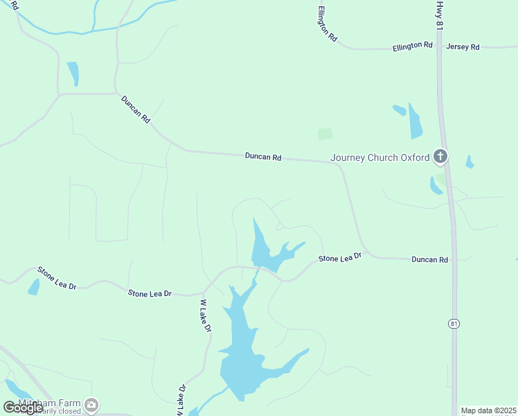 map of restaurants, bars, coffee shops, grocery stores, and more near 595 Northlake Circle in Oxford