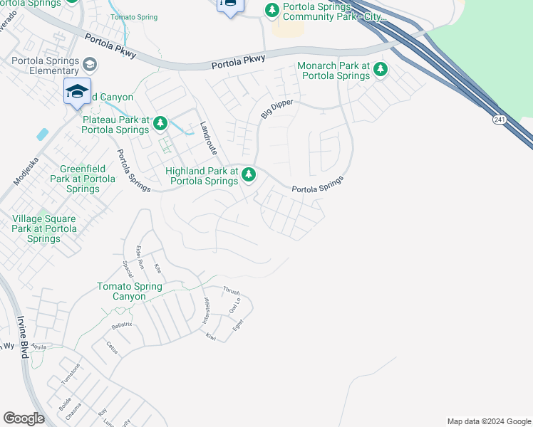 map of restaurants, bars, coffee shops, grocery stores, and more near 127 Princess Pine in Irvine