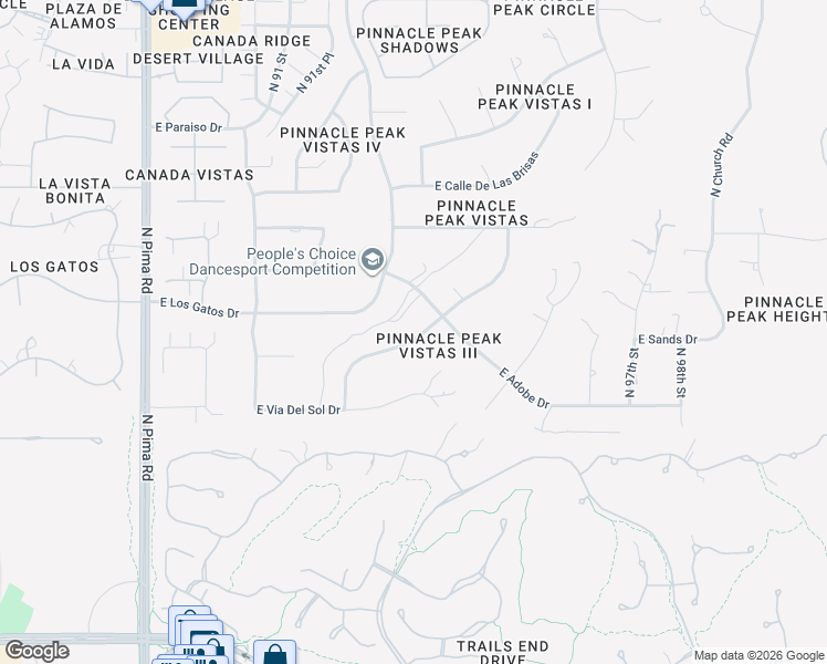 map of restaurants, bars, coffee shops, grocery stores, and more near 9342 East Sands Drive in Scottsdale