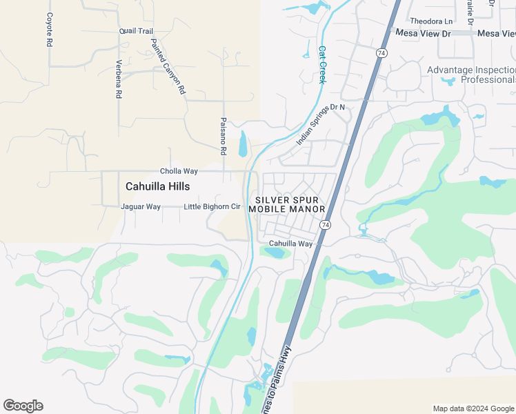 map of restaurants, bars, coffee shops, grocery stores, and more near Cat Canyon Road in Palm Desert