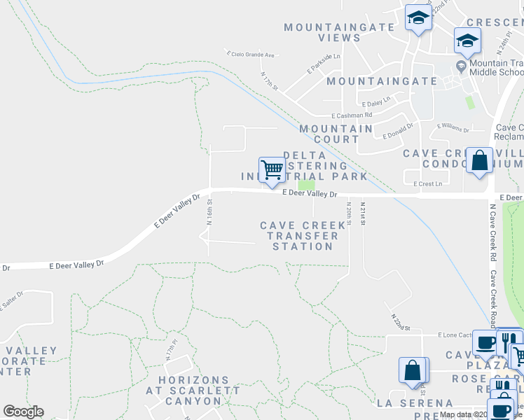 map of restaurants, bars, coffee shops, grocery stores, and more near 1727 E Deer Valley Rd in Paradise Valley