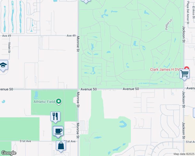 map of restaurants, bars, coffee shops, grocery stores, and more near 82279 Stallone Drive in Indio